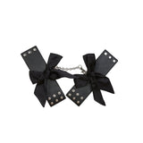 Leather Cuffs with Silk Bows