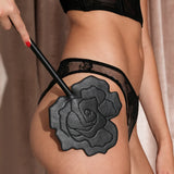 Leather Rose Shaped Paddle - Black