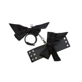 Leather Cuffs with Silk Bows